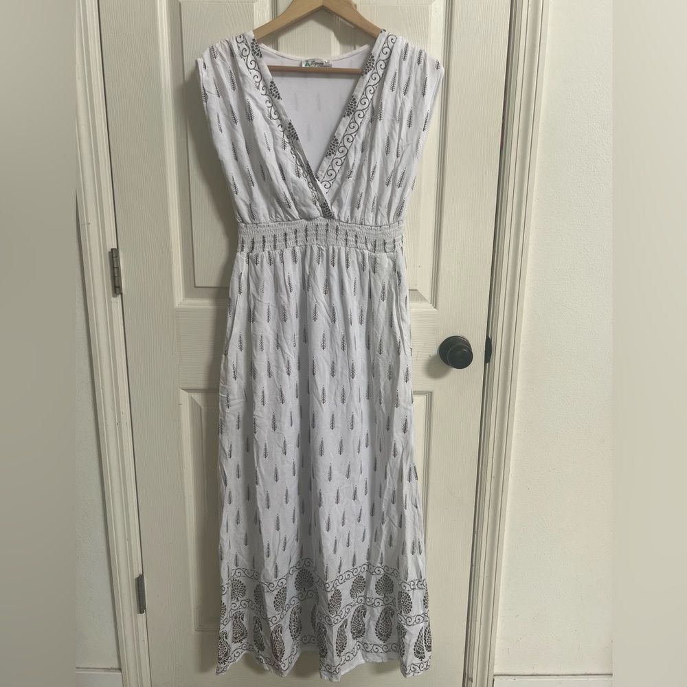 Lapogee Elegant White Maxi Dress boho, perfect summer vacation dress, Bridal